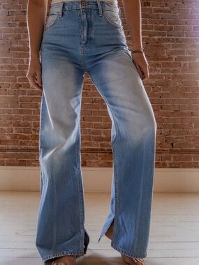 KanCan Light Blue High-Rise Wide Leg Jeans
